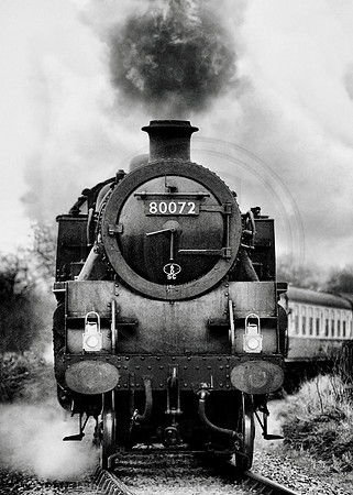 Chinnor Railway in steam monochrome