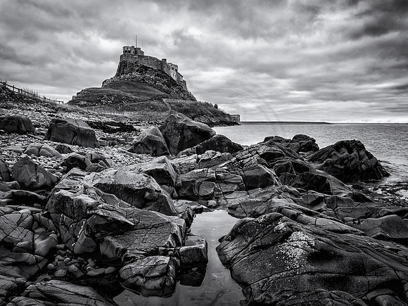 Lindisfarne Abbey monochrome
