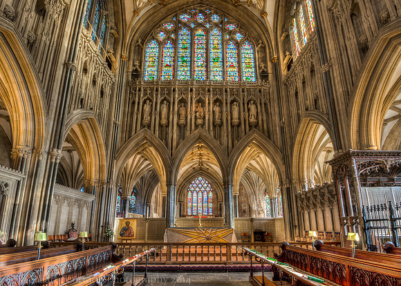 Central Tower and Nave from The Choir, Well Catheral